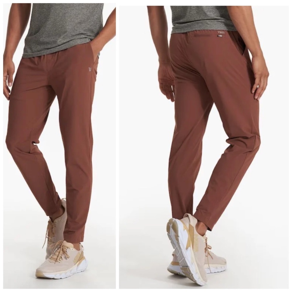 Vuori Men's Fleet Pant (V429) Tabacco Brown Zip Pocket Size XXL